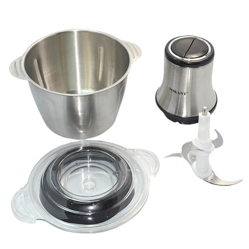 Máy xay thịt cối inox 304 SOKANY công suất lớn 800W, 4 lưỡi đa năng xay nhuyễn thịt cá, dung tích 3L - SK7005A - HÀNG CHÍNH HÃNG - DELIYA