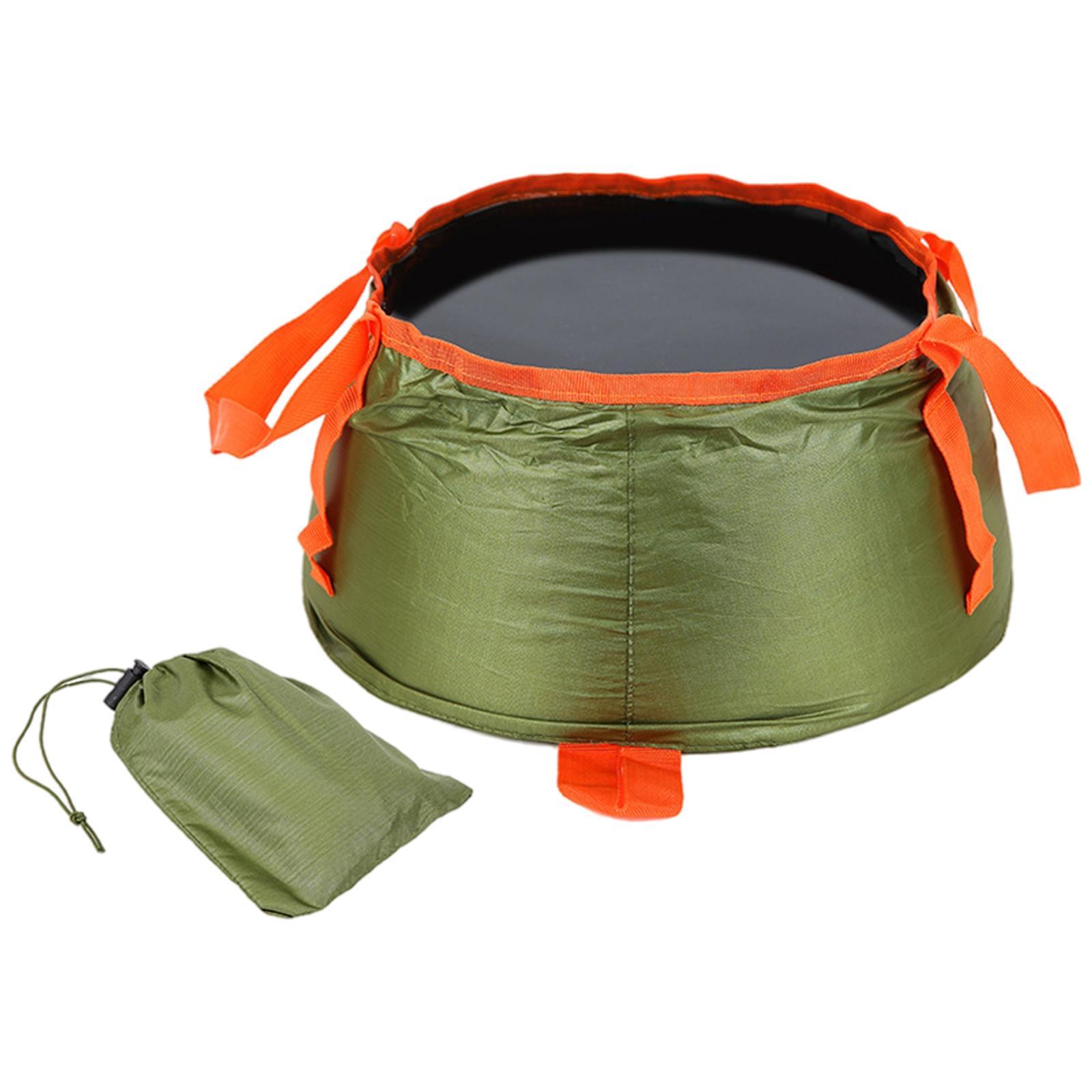 2Pcs Collapsible Bucket Foldable for Camping with Carry Bag Wash Basin
