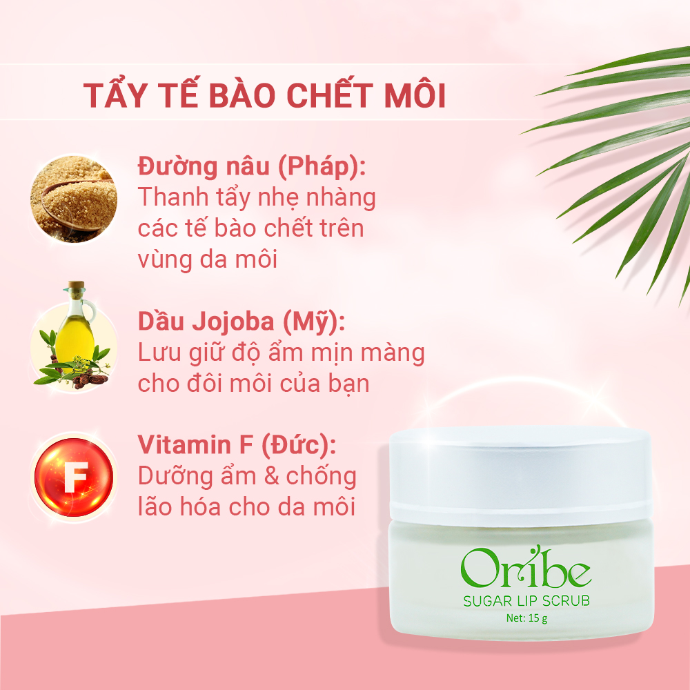 Combo Tẩy Tế Bào Chết Và Mặt Nạ Dưỡng Môi Oribe Mềm Mại, Môi Hồng Tự Nhiên 25g