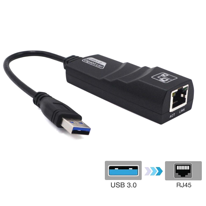 Cáp USB 3.0 sang LAN Gigabit 1000Mbps Winet WN-UEA1000 Hàng chính hãng, kết nối dây mạng qua ngõ usb cho lapptop, máy tính