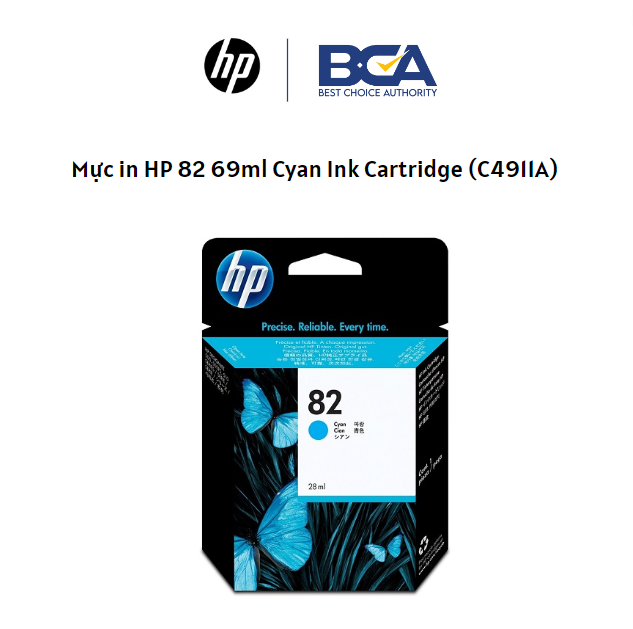 Mực In phun HP 82 Cyan Ink Cartridge (C4911A) 69ml - Hàng chính hãng