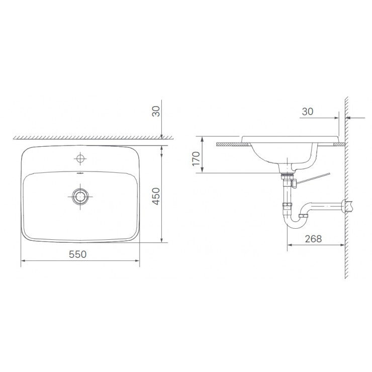 Chậu Rửa Lavabo Inax L-2398V Dương Vành