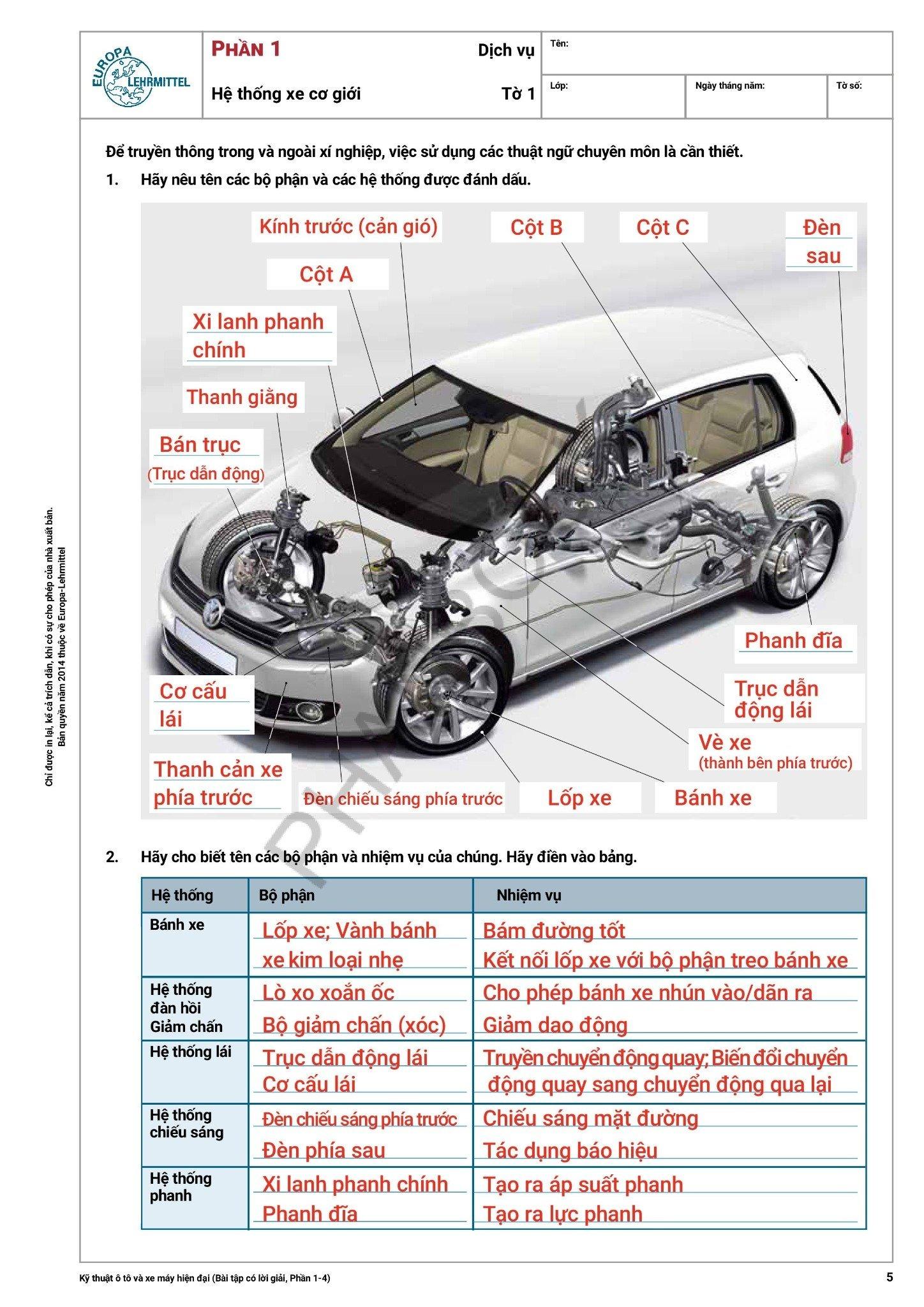 Sách - Kỹ Thuật Ô Tô Và Xe Máy Hiện Đại - Bài Tập Có Lời Giải
