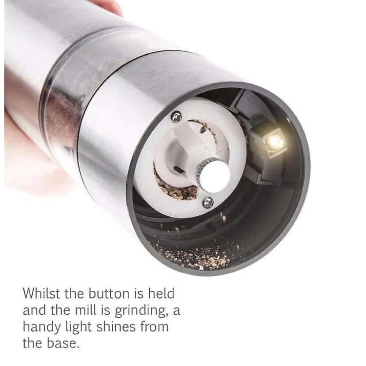 Máy xay tiêu inox cầm tay dùng pin - Hàng chính hãng