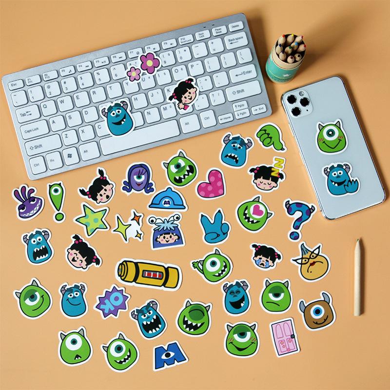 Sticker MONSTER UNIVERSITY hoạt hình trang trí mũ bảo hiểm,guitar,ukulele,điện thoại,sổ tay,laptop-mẫu S136