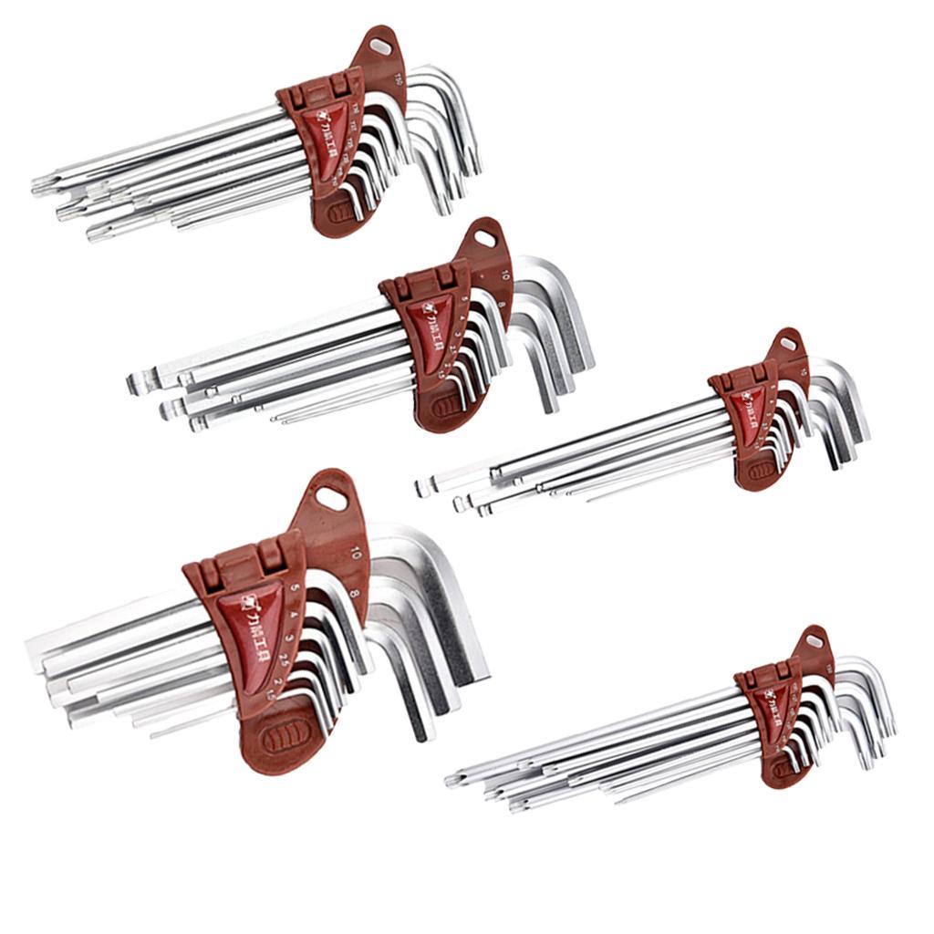 Steel L Handle Hex Key Allen Wrench Set Metric
