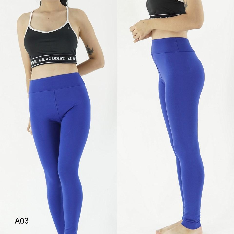 Quần legging (xanh coban - dáng dài), thun lạnh, co giãn 4 chiêu cho sz từ 40 - 58kg
