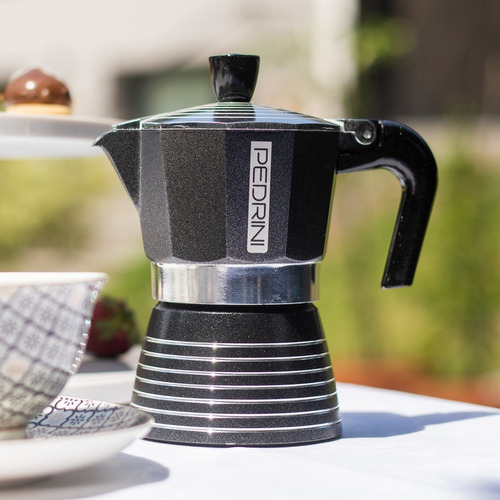 Ấm pha cà phê PEDRINI Infinity Rock - Aluminium - Màu Đen - 1 cup /2 cup /3 cup /6 cup