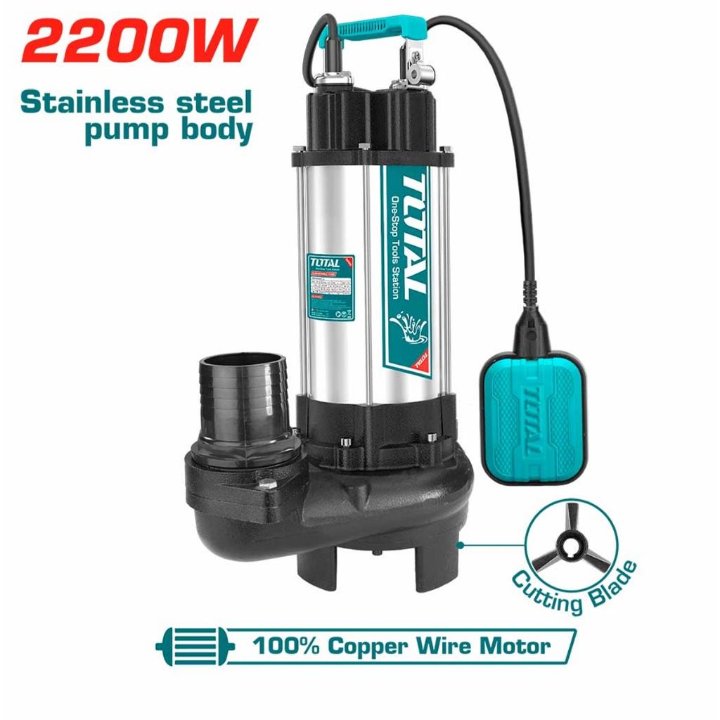 MÁY BƠM CHÌM NƯỚC THẢI BH 3 THÁNG 2200W TOTAL TWP7220026 - HÀNG CHÍNH HÃNG