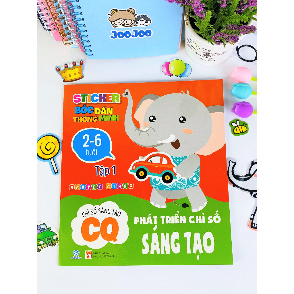 Sách - Combo 3 Quyển Sticker Bóc Dán Thông Minh - Phát Triển Chỉ Số Sáng Tạo CQ 2-6 tuổi - Ndbooks