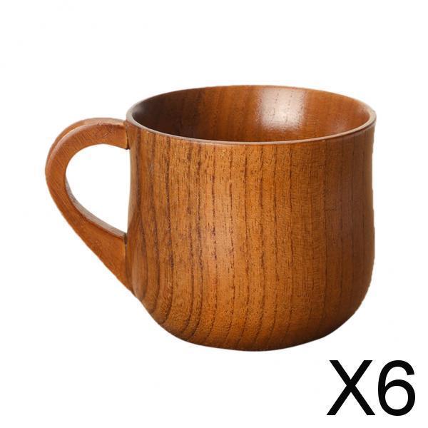 6xJujube Wooden Cup Handmade Coffee Tea Beer Juice Milk Mug Drink 7.5cmx6.8cm