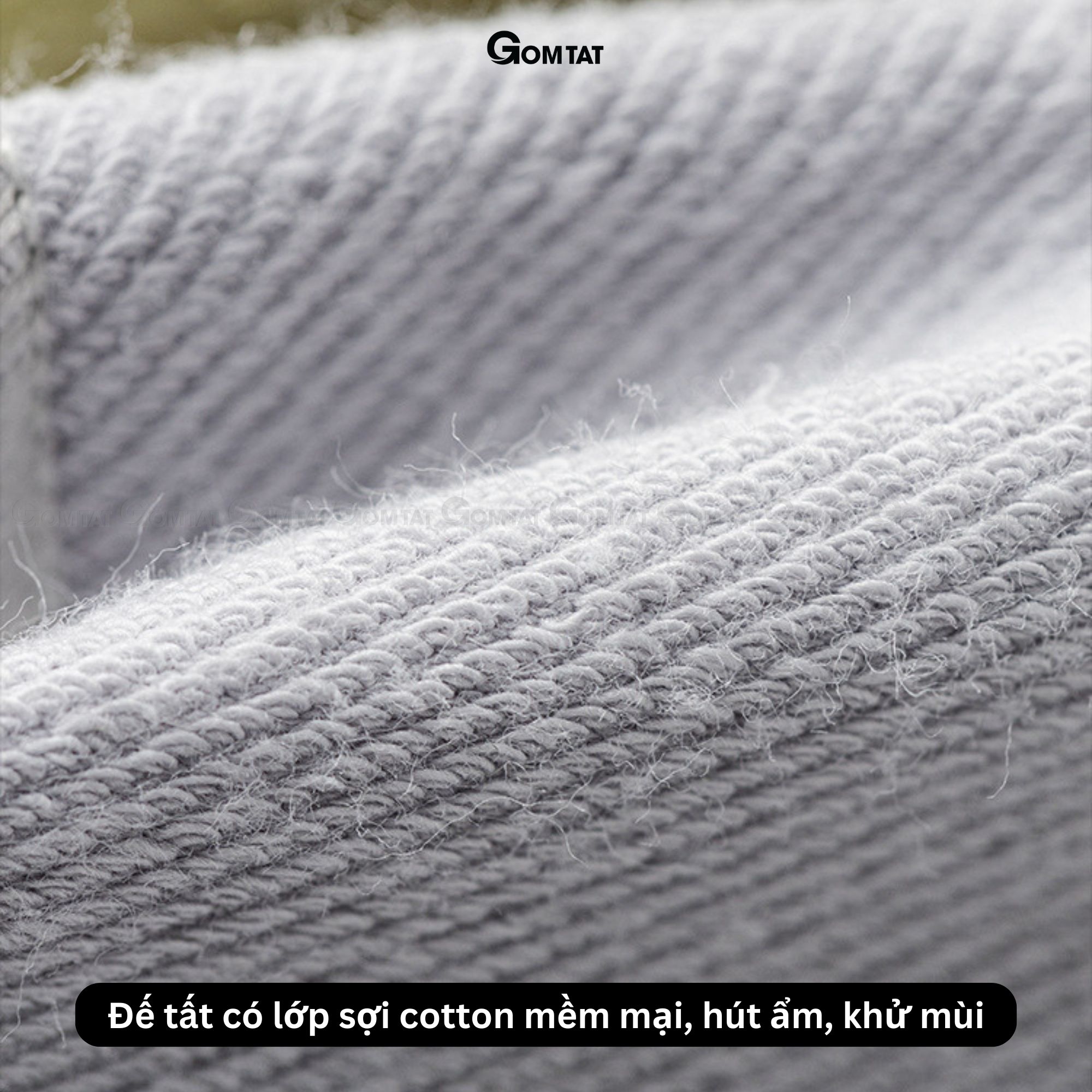 Tất lười nam chống tụt gót GOMTAT chất liệu sợi cotton cao cấp, bề mặt có lỗ thông hơi thoáng khí - LUA-SUX-1104-1DOI