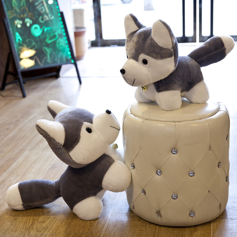 Gấu bông chó Husky đeo chuông dễ thương siêu mềm siêu cưng (20cm---&gt;50 cm) Gối ôm chó husky đáng yêu hàng xịn cao cấp an toàn cho trẻ nhỏ