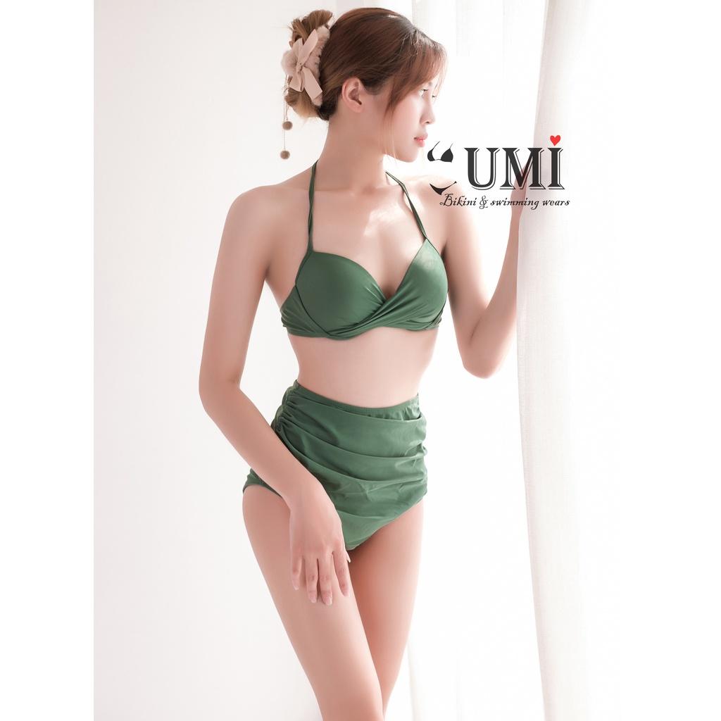 BIKINI 2 MẢNH ÁO GỌNG KHÔNG NƠ QUẦN CẠP CAO NHIỀU MÀU SẮC BIKINI UMI