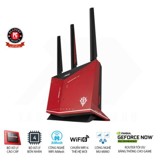 Router Wifi ASUS RT-AX86U ZAKU II EDITION Hai Băng Tần, Chuẩn AX5700 (Chuyên Cho Game Di Động)- Hàng Chính Hãng