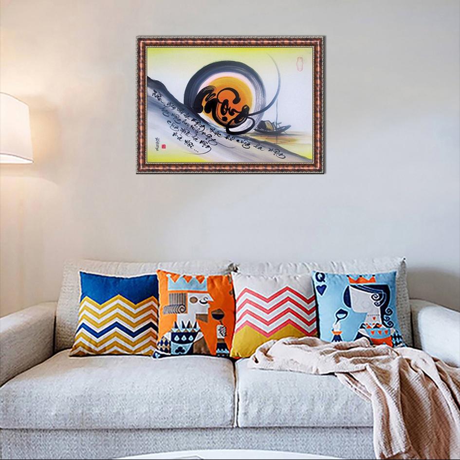 Tranh thư pháp trang trí nhà cửa, chữ nhẫn, chữ cha mẹ treo tường