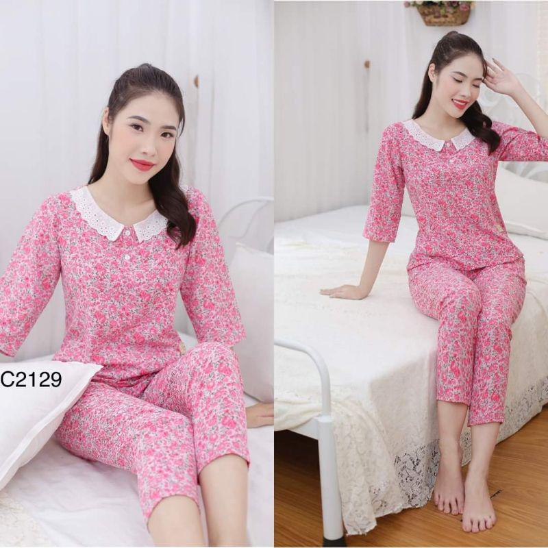 Set đồ bộ cao cấp sau sinh cổ pizama siêu đẹp