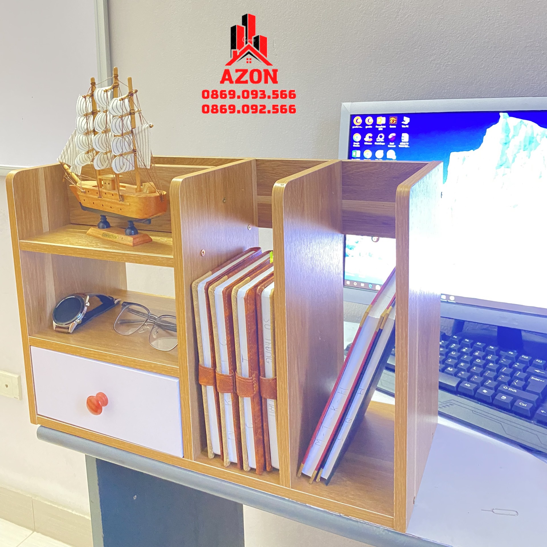 KỆ SÁCH, KỆ SÁCH ĐỂ BÀN, HỒ SƠ VÀ TÀI LIỆU VĂN PHÒNG SIZE 50x20x34cm