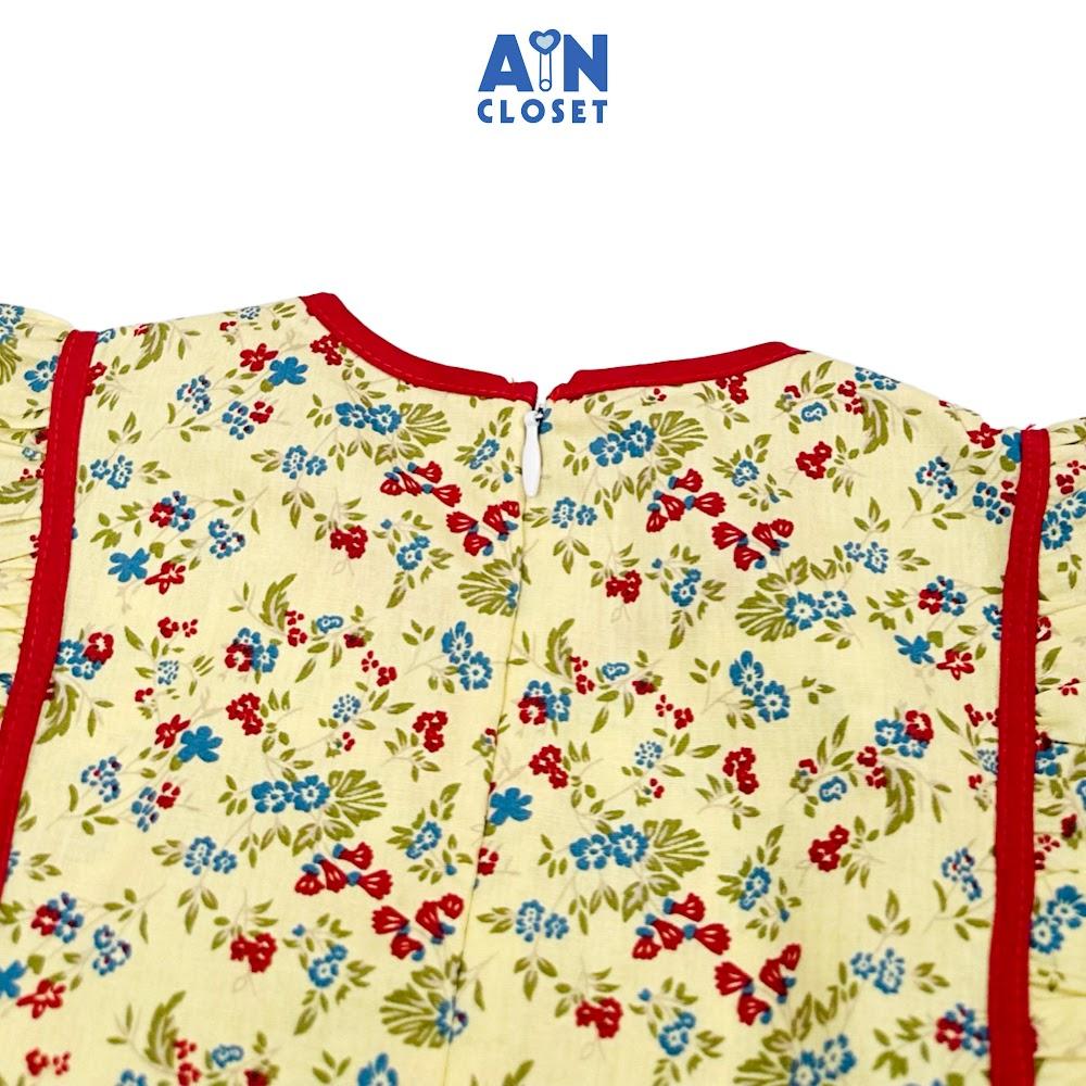 Đầm bé gái họa tiết Hoa Nhí Đỏ cotton. - AICDBGAIIJLR - AIN Closet