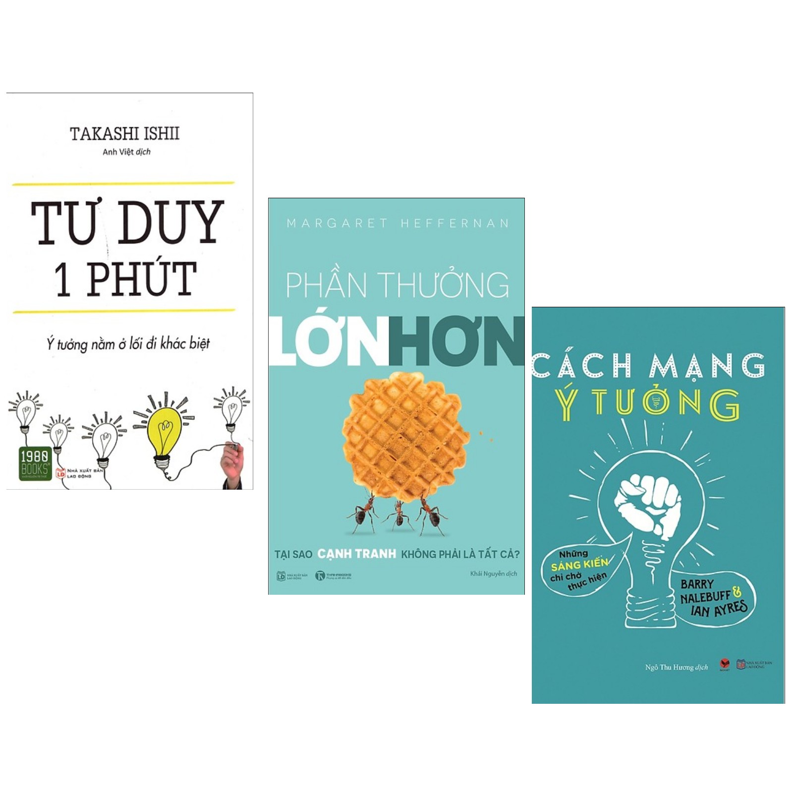 Combo 3 Cuốn Sách Kinh Tế Hay : Tư Duy 1 Phút + Phần Thưởng Lớn Hơn + Cách Mạng Ý Tưởng ( Tặng Kèm Bookmark Thiết Kế )