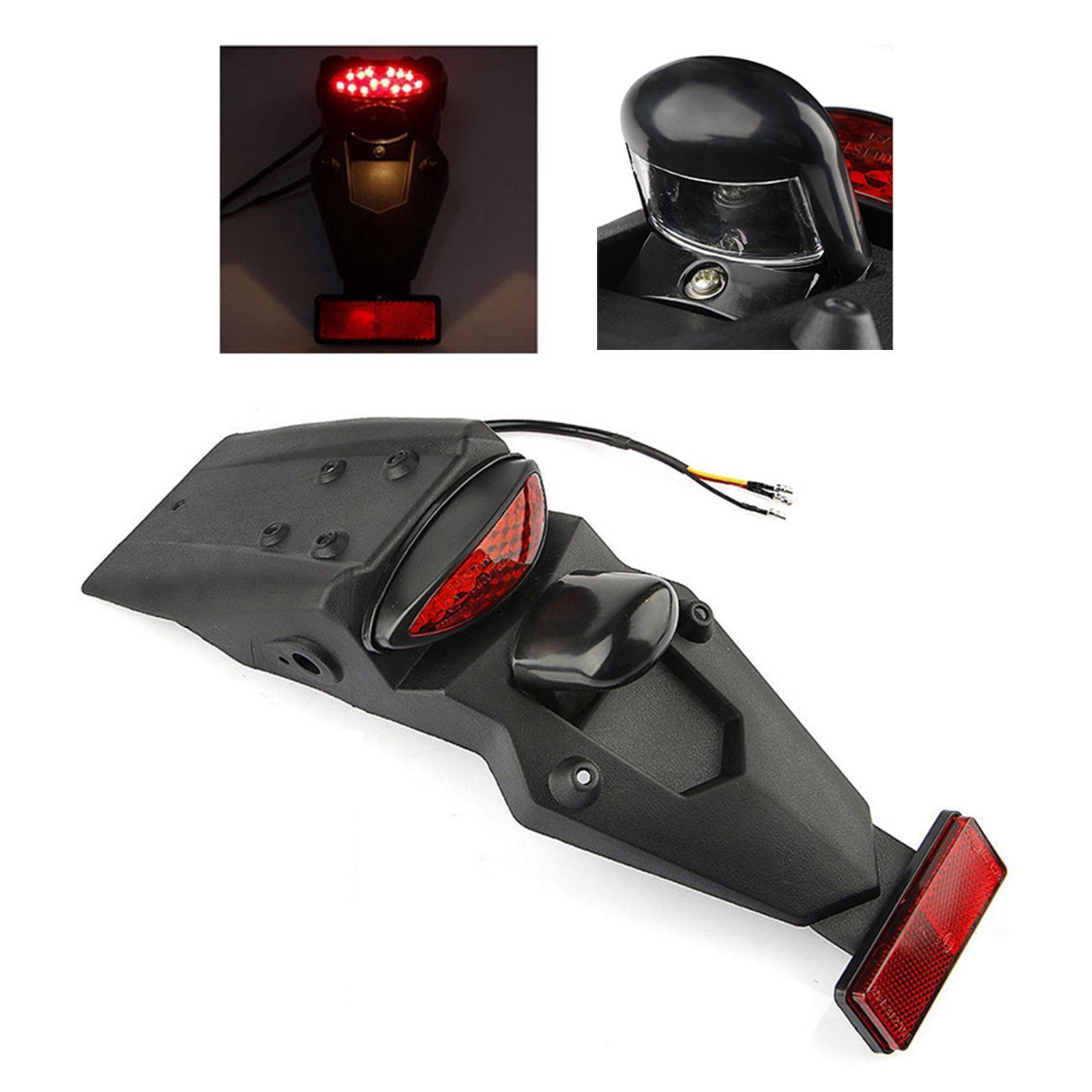 2- Motorbike Motorcycle Rear  Mudguard LED Brake Tail Light for