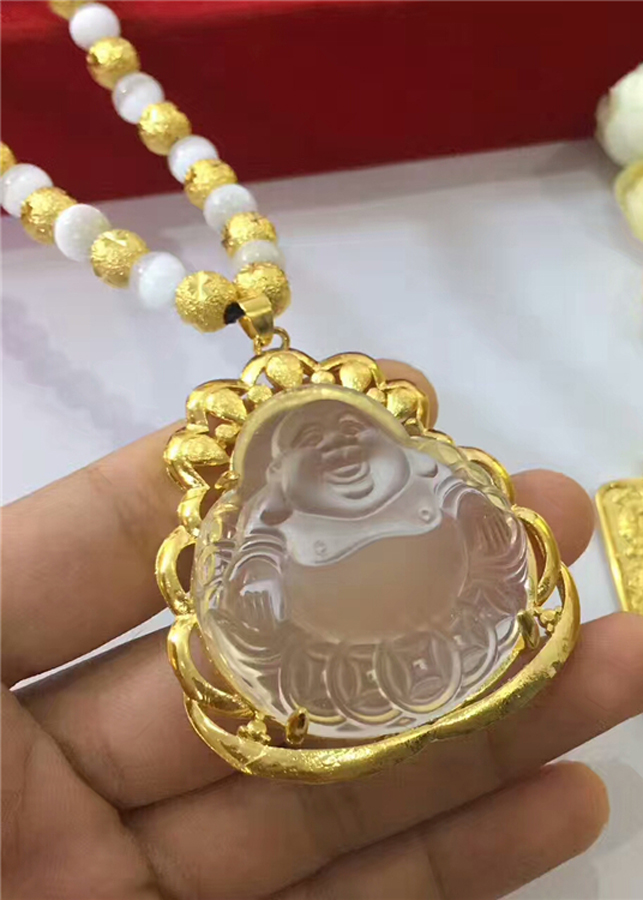Mặt dây chuyền ngọc bích Phật Di Lặc
