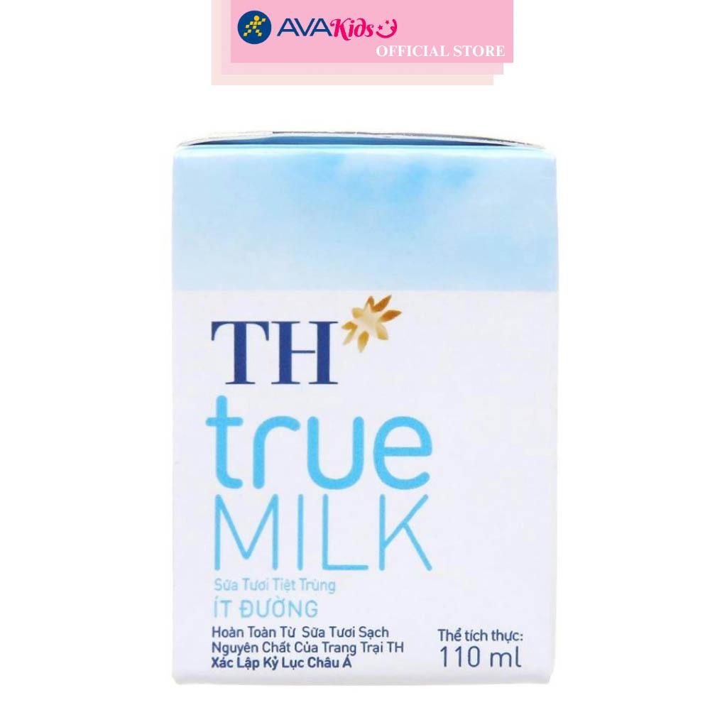 Lốc 4 hộp sữa tươi tiệt trùng TH true MILK ít đường 110 ml (từ 1 tuổi)