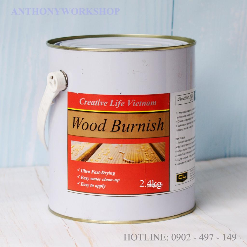 Lon 800g sơn phủ bóng mờ gỗ wood burnish creative life