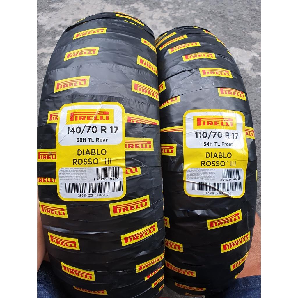 Vỏ lốp xe Pirelli Rosso III (Rosso 3) cho Motor: R15, MT15, R3, Ninja 300, Z300, Z400, KTM