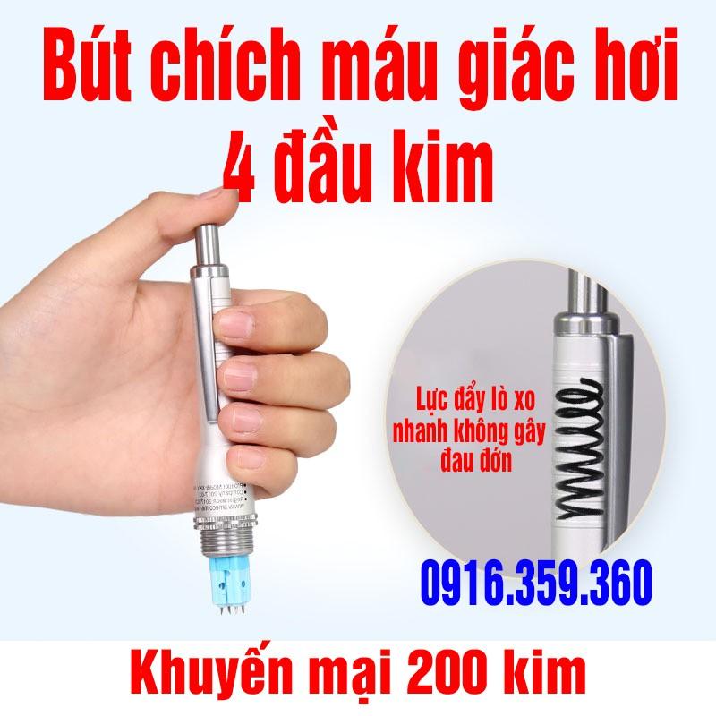 Bút chích máu giác hơi 4 đầu kim (km 200 kim)