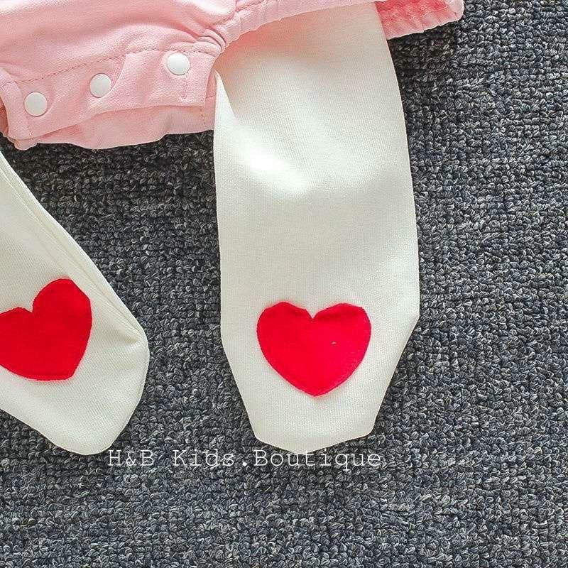 (MS46)Bộ body dài tay cho bé xuất Hàn cho bé gái siêu dễ thương kèm tất liền quần