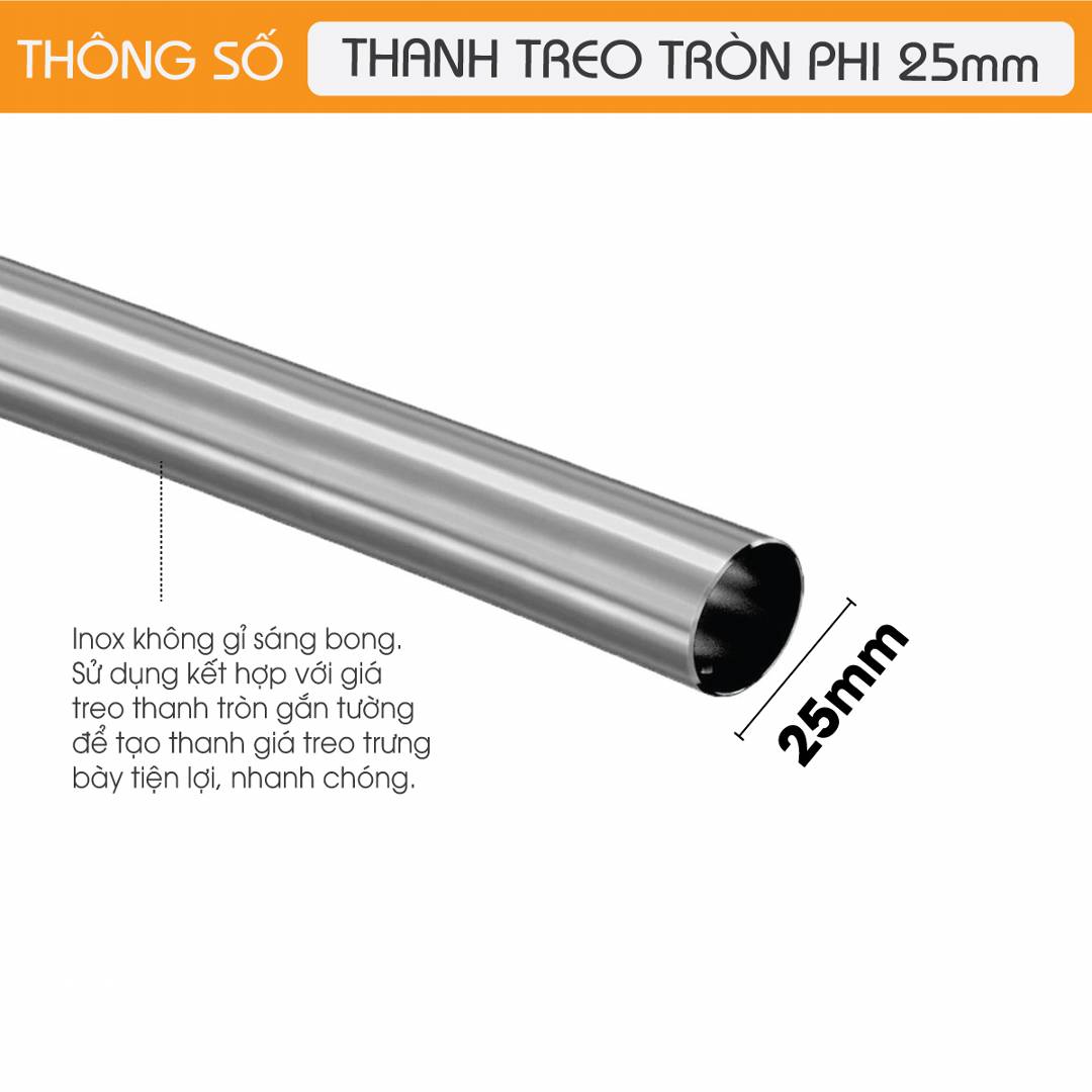 Thanh treo tròn phi 25 SMLIFE