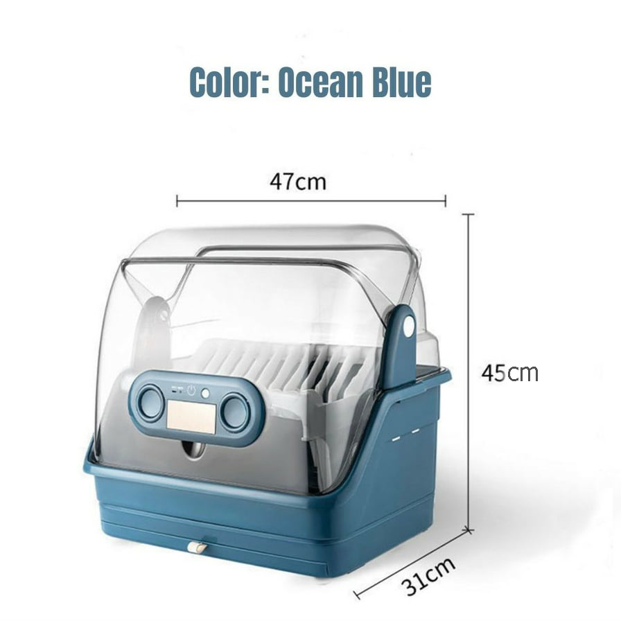 Tủ đựng bát đĩa khử trùng bằng tia UV có nắp đậy - Máy sấy bát đĩa khử khuẩn - Kệ đựng chén bát 2 tầng