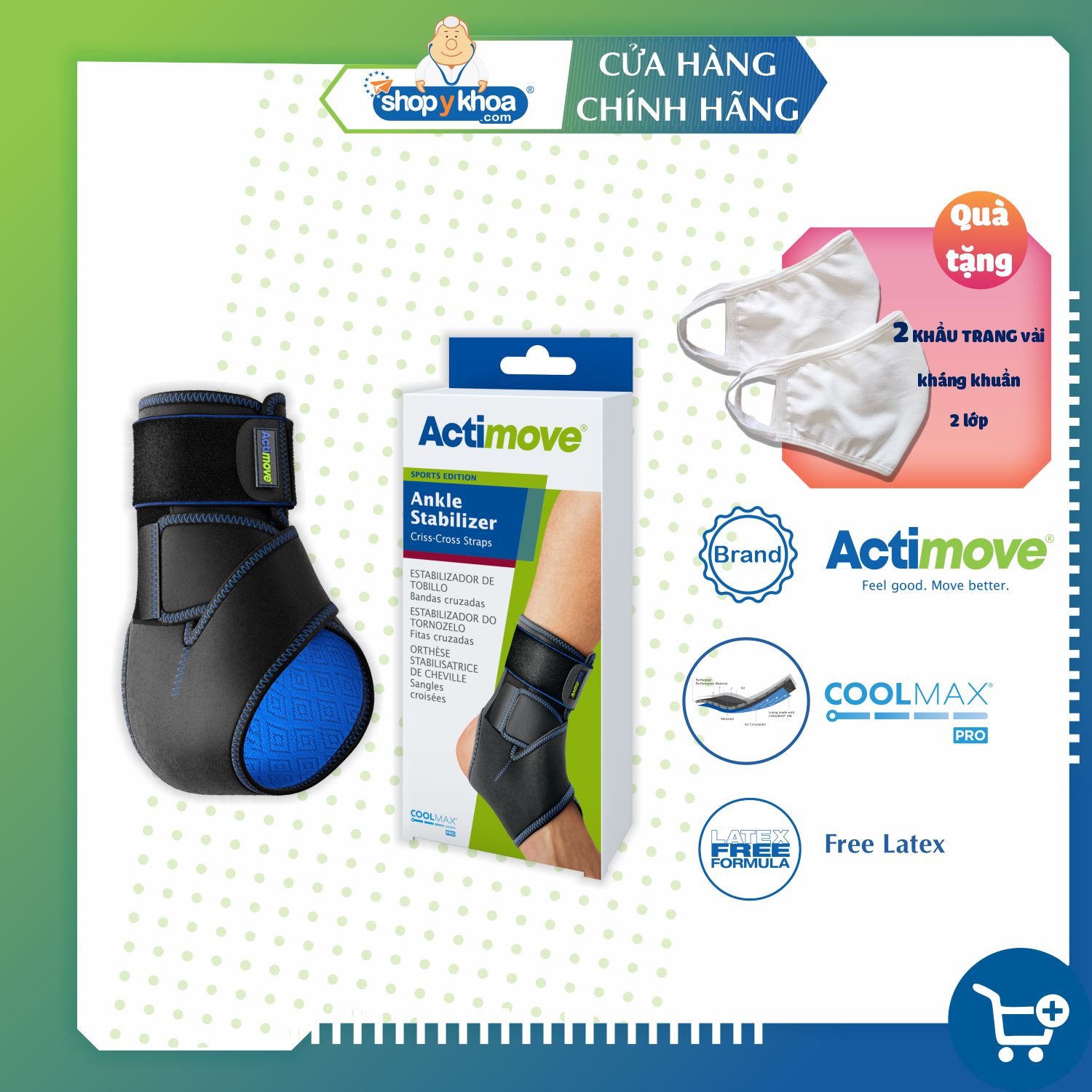 Bó cổ chân có dây đai chéo 75611-SPO Actimove Ankle Stabilizer