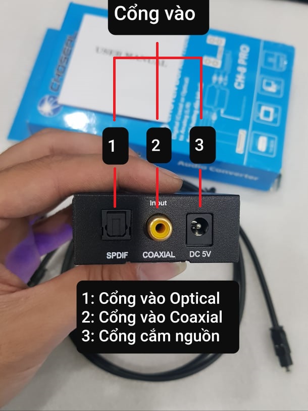 Bộ chuyển đổi âm thanh quang học Optical sang AV CHOSEAL