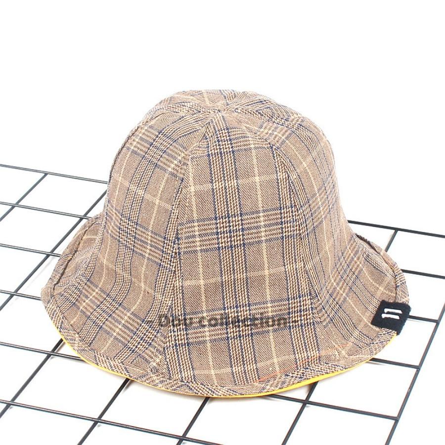 Nón Mũ Bucket Cao Cấp Nam Nữ Hai Mặt Trơn & Caro Vải Cotton Retro Phong Cách Nhật Bản HEAL COLD - Mã NV031