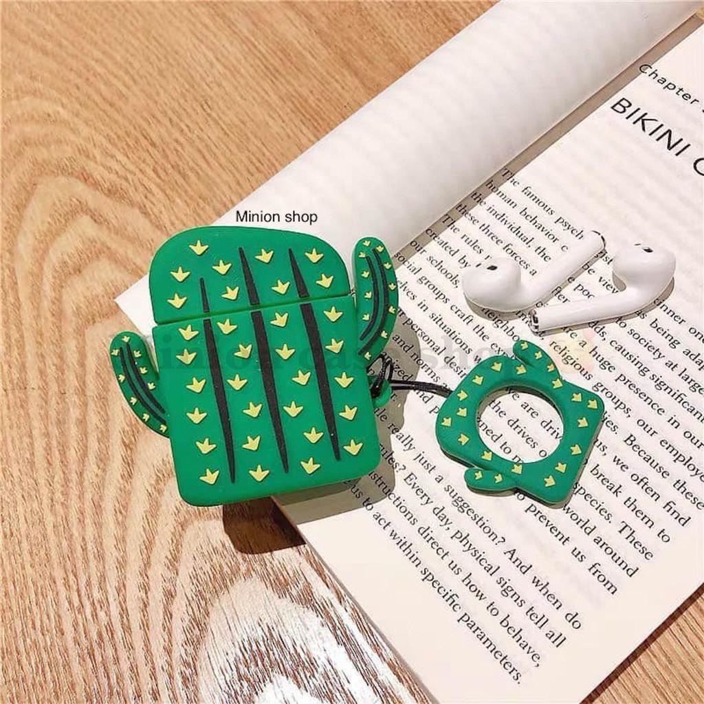 Bao Case Ốp dành cho airpod 1 và 2, tai nghe bluetooth i11,i12, i100, i9s... silicon 3D xương rồng cao cấp