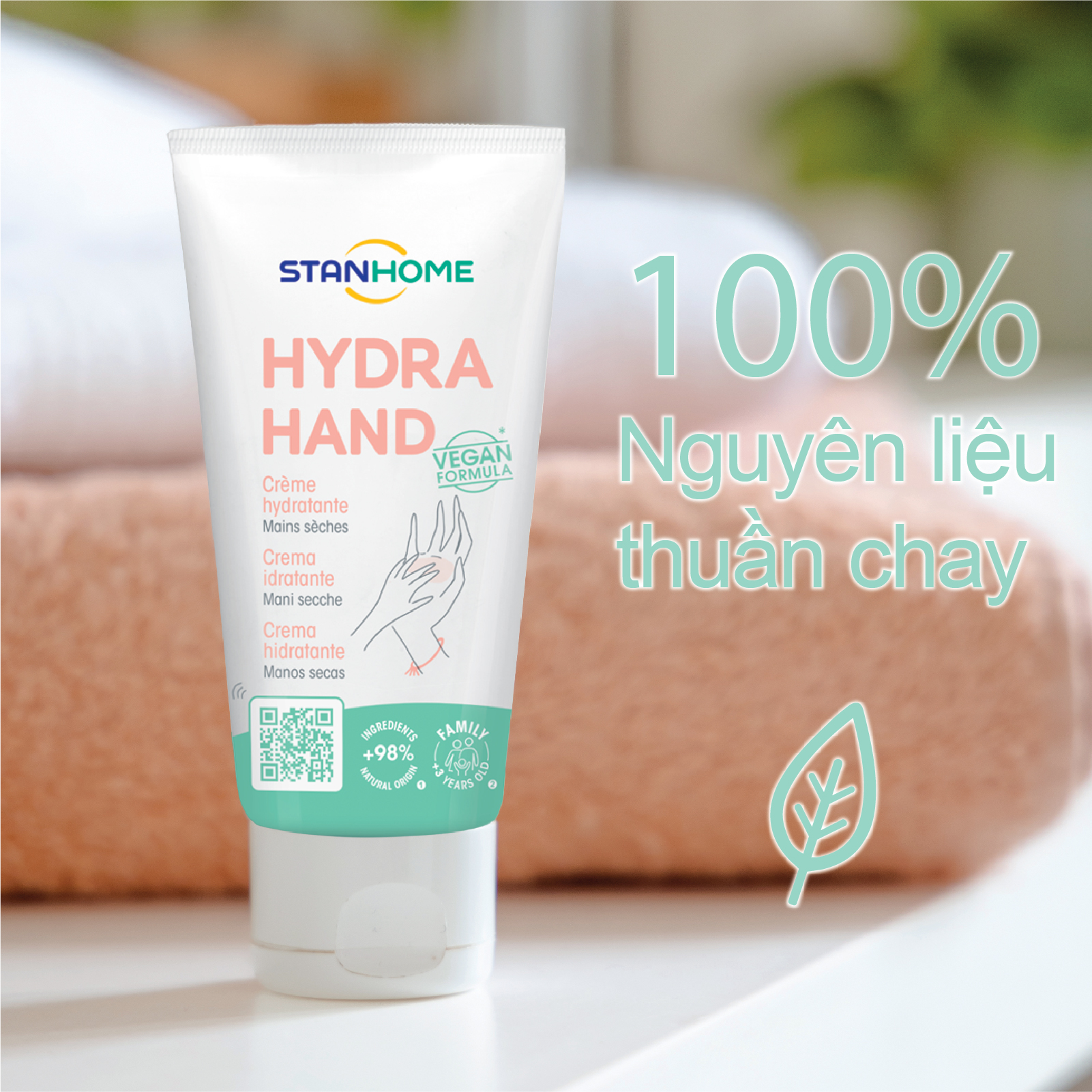 Kem dưỡng ẩm hàng ngày cho da tay, phù hợp với mọi loại da và da nhạy cảm Stanhome Hydra hand 50ml