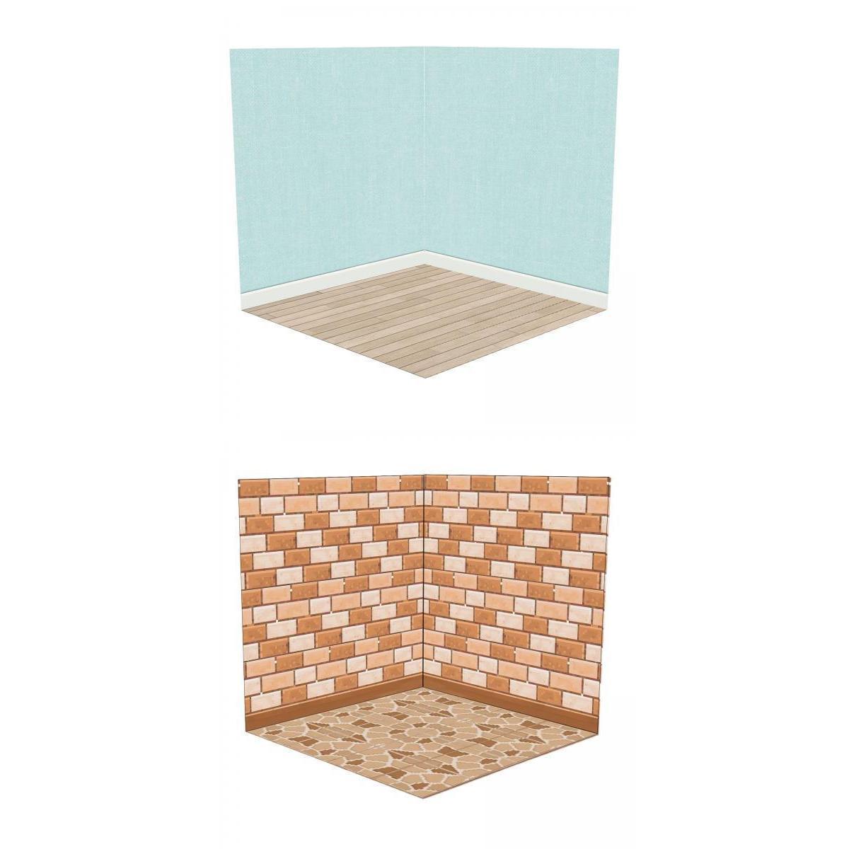 2x 1:12 Dollhouse Display Board Miniature Background Board for Gift Unisex