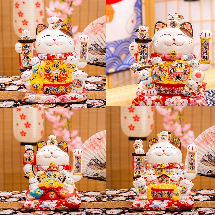 Mẫu Mèo Thần Tài Vẫy Tay Nhật Bản 27CM Siêu HOT + Tặng Kèm Pin &amp; Hộp Quà Sang Trọng