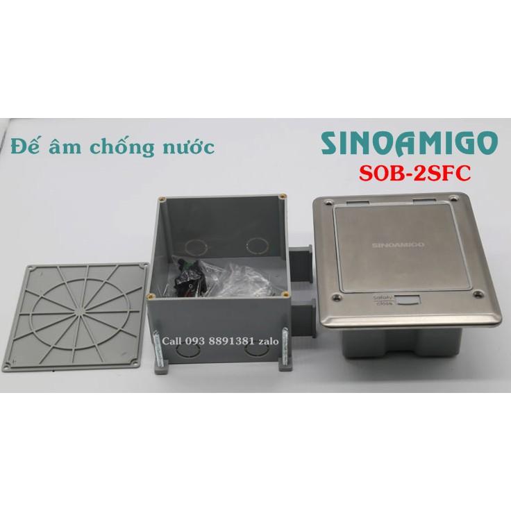 Ổ điện âm sàn chống nước Sinoamigo SOB-2SFC chính hãng
