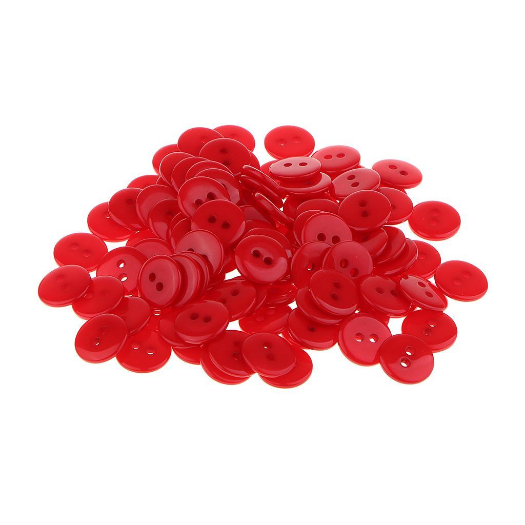 2-5pack 100 Candy Color 2-Holes Round Resin Button For Sewing Craft Scrapbook