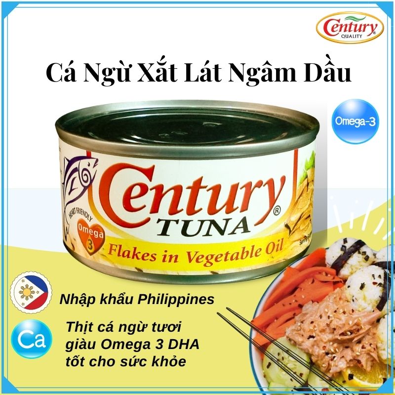 [Chính hãng] Cá ngừ xắt lát ngâm dầu nhập khẩu Philippines  - Khối lượng 170g