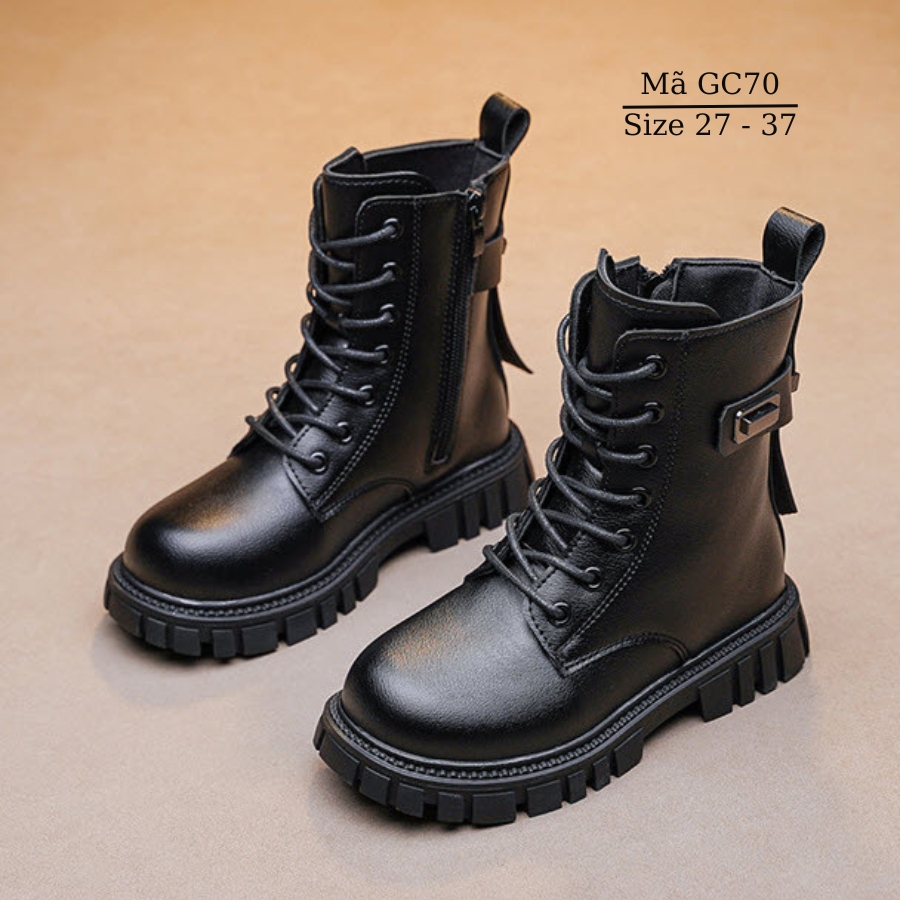 Bốt bé gái trẻ em học sinh 3 - 12 tuổi cổ cao thời trang năng động cá tính phong cách Hàn Quốc NHÍM SHOP GC70