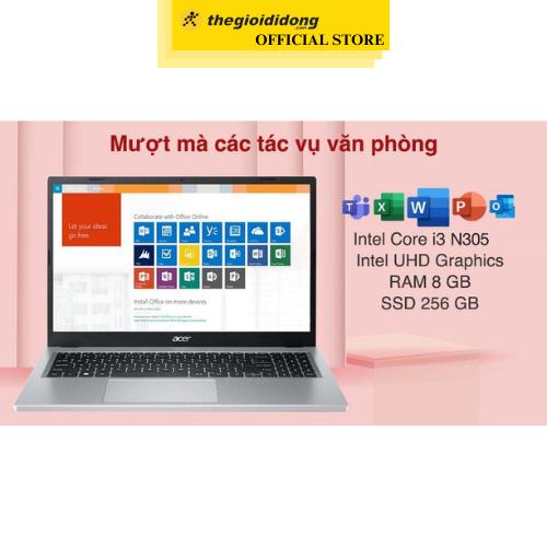 Laptop Acer Aspire 3 A315 510P 32EF i3 N305/8GB/256GB/Win11 (NX.KDHSV.001) - Hàng Chính Hãng