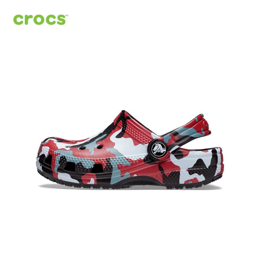 Giày lười trẻ em Crocs FW Classic Clog Kid Camo Blk/Red - 207594-063