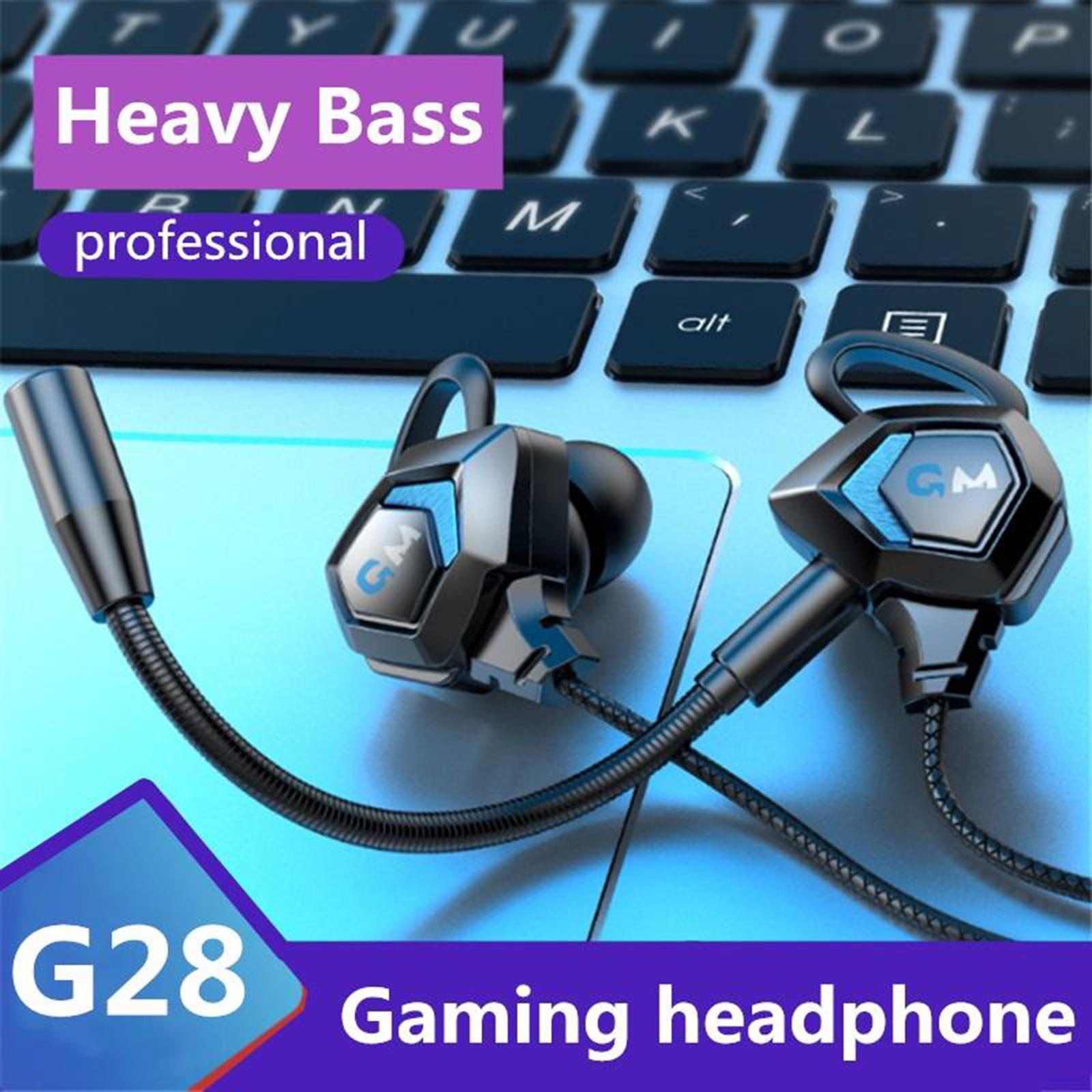 E-Sport Wired in-Ear Gaming Earphone with Adjustable Mic for Xbox, Laptop,