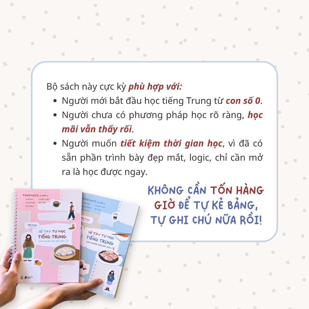 Sách Sổ Tay Tự Học Tiếng Trung Cho Người Mới Bắt Đầu - Takenote 5-in-1 (Chọn lẻ)