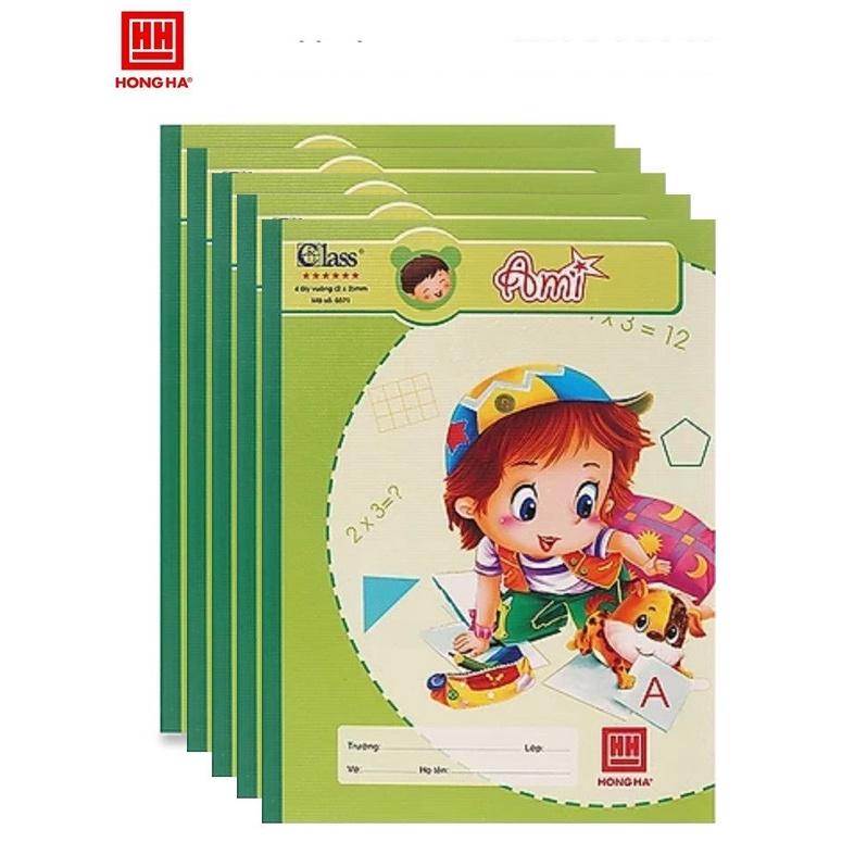 Combo 5 Vở 4 ôly 80 trang Hồng Hà Ami 0515 / Vở học sinh tiểu học 80 trang