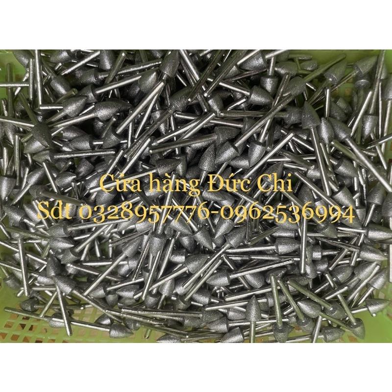 Đầu mài kim cương hình đầu đạnchân 3mm size 4,5,6,8,10,12mm